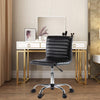 Armless Office Chair Swivel Leather Home Office Computer Desk Chair for Office Conference Study Room Low Back Task Executive Chair