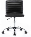Armless Office Chair Swivel Leather Home Office Computer Desk Chair for Office Conference Study Room Low Back Task Executive Chair