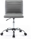 Armless Office Chair Swivel Leather Home Office Computer Desk Chair for Office Conference Study Room Low Back Task Executive Chair