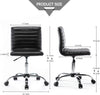 Armless Office Chair Swivel Leather Home Office Computer Desk Chair for Office Conference Study Room Low Back Task Executive Chair