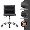 Armless Office Chair Swivel Leather Home Office Computer Desk Chair for Office Conference Study Room Low Back Task Executive Chair