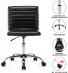 Armless Office Chair Swivel Leather Home Office Computer Desk Chair for Office Conference Study Room Low Back Task Executive Chair